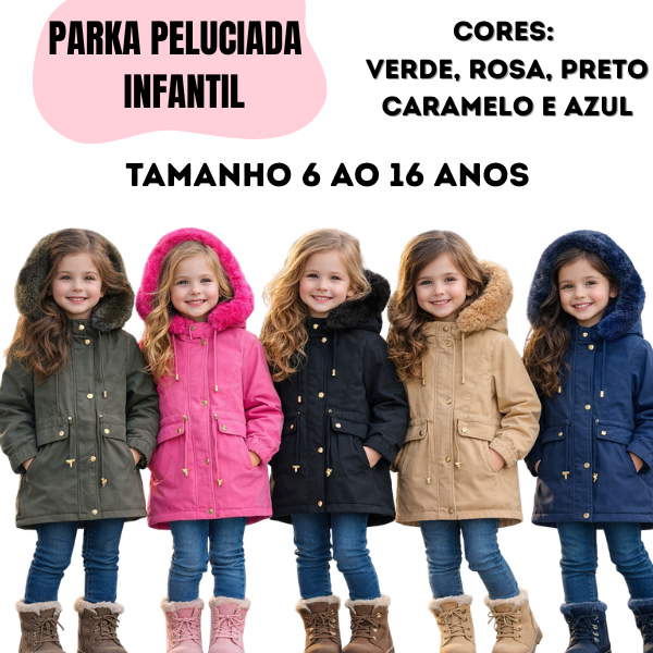 PARKA INFANTIL CASACO DE FRIO MENINA JUVENIL