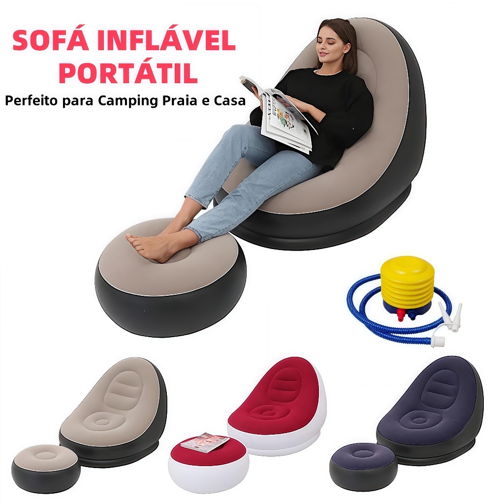 Sofá Inflável Portátil 3 em 1