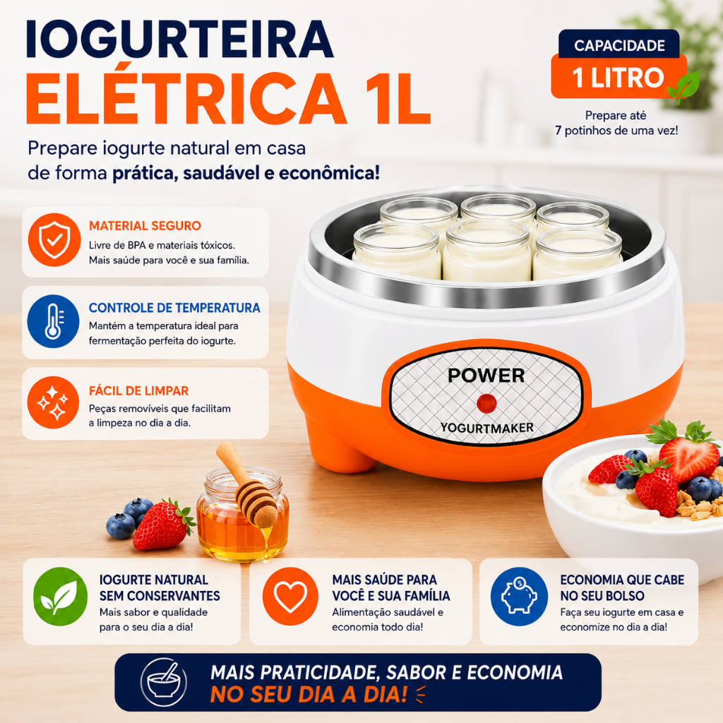Máquina Fazer Iogurte Natural Grego