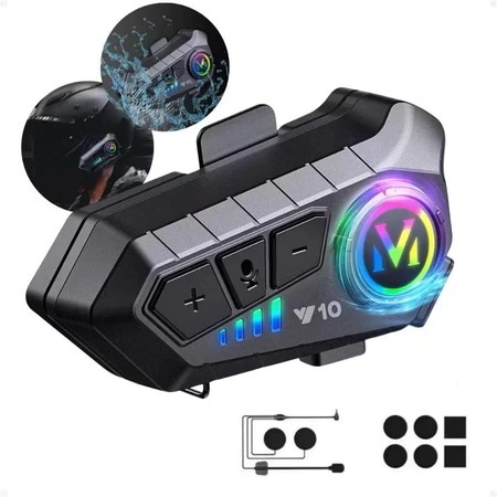 Y10 Motocicleta Sem Fio Bluetooth 5.3 Fone de Ouvido